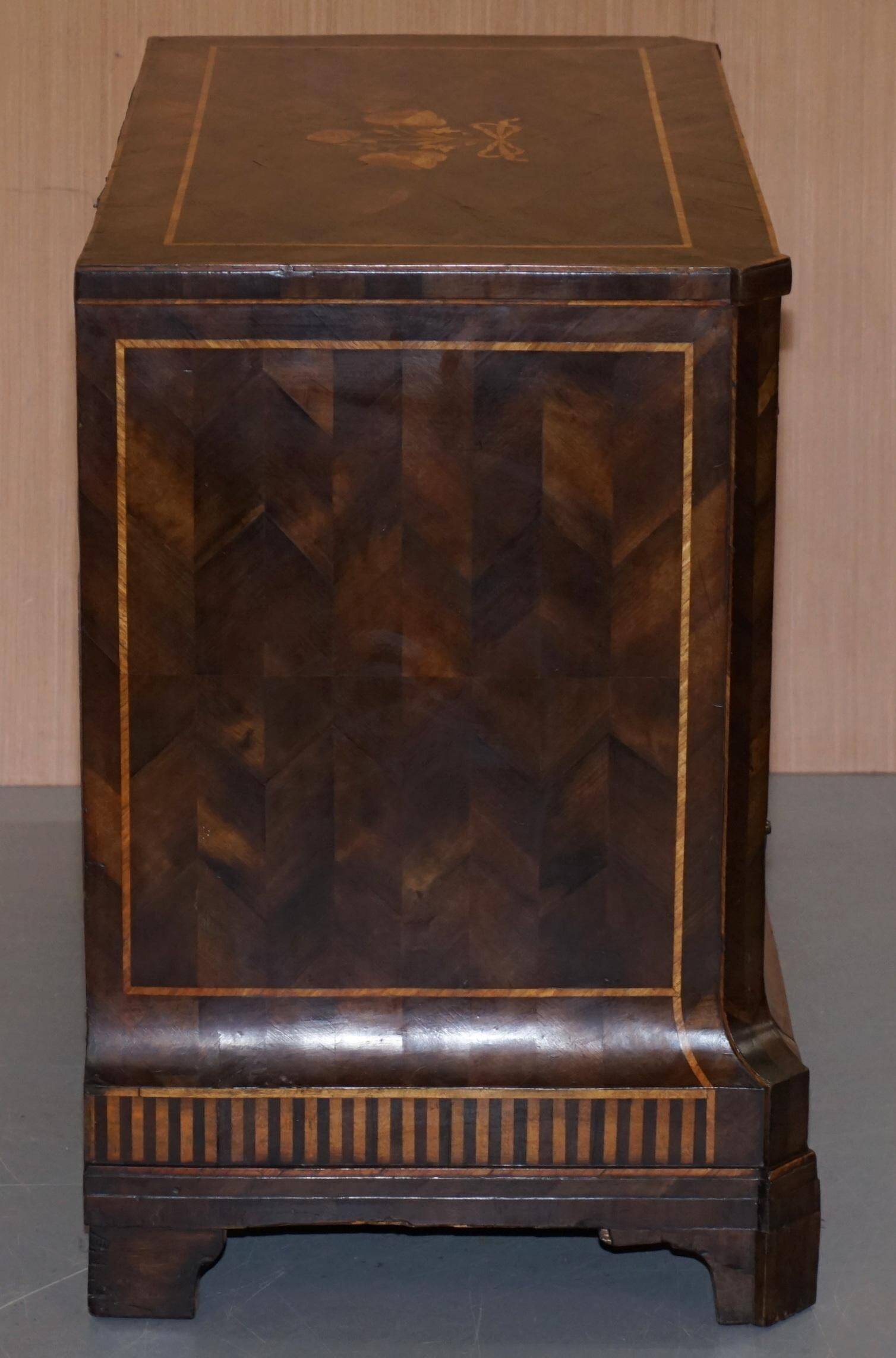 Rare commode with continental marquetry parquetry circa 1780