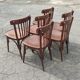 Series of 6 curved beech bistro chairs from Thonet around 1920/30