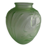 Jobling B2 Bird and Corn Vase Uranium Glass