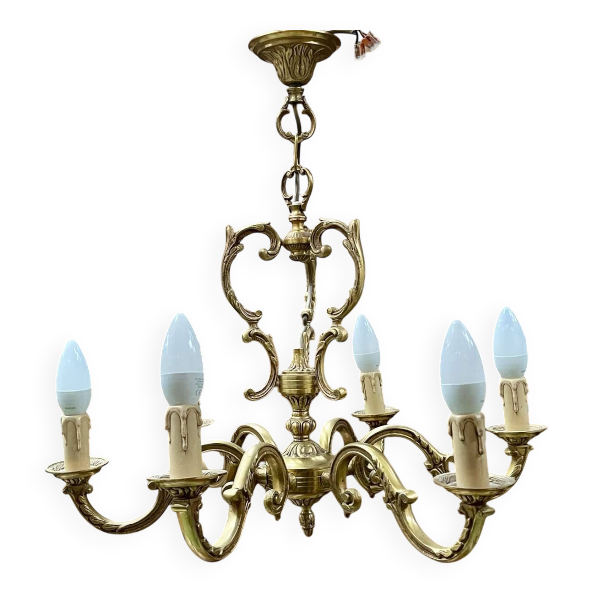 6-light bronze chandelier