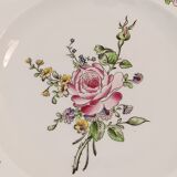 Lunéville opaque semi-deep plate - Rose and flower pattern