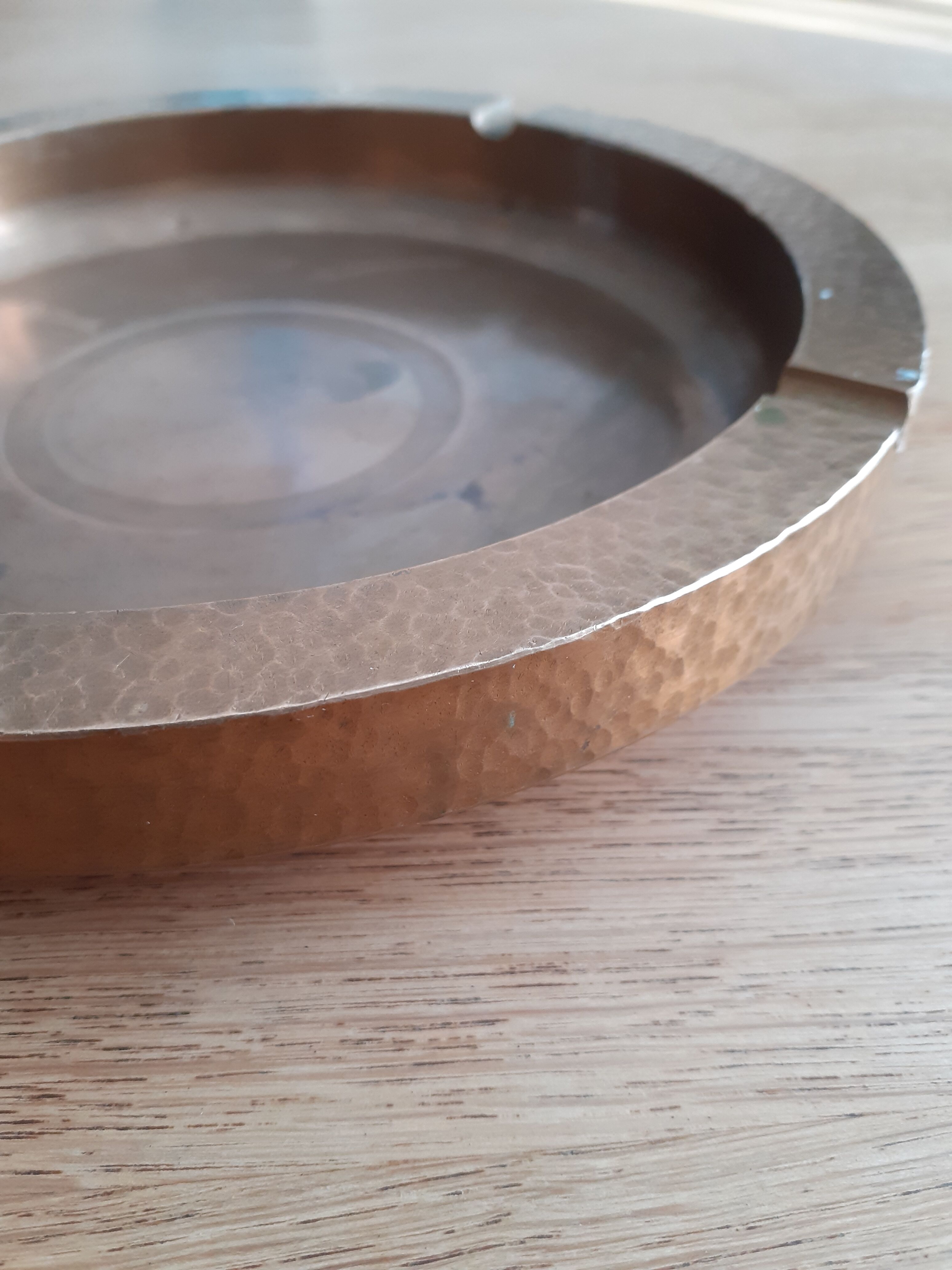 Hammered bronze ashtray