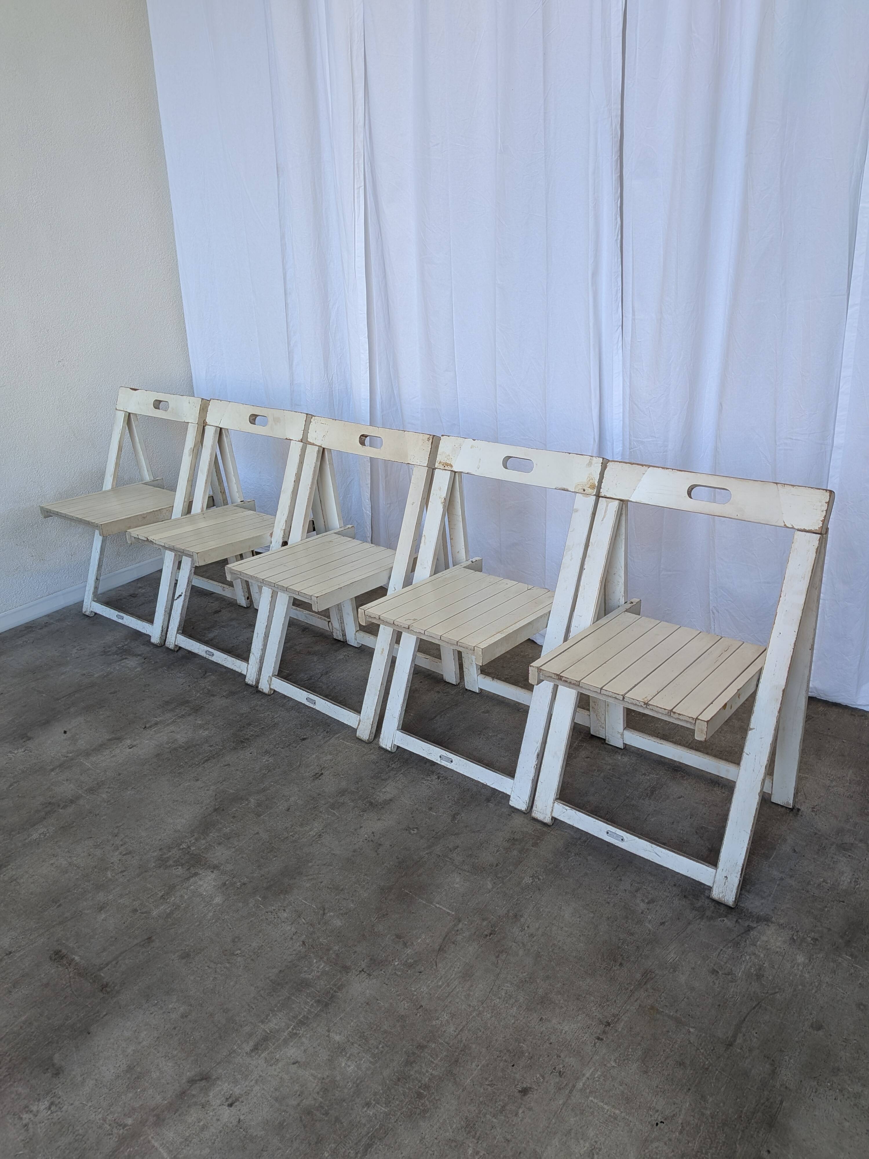 Set of 5 Vintage TRIESTE Foldable Chair by Aldo Jacober, 1970s Mid-Century
