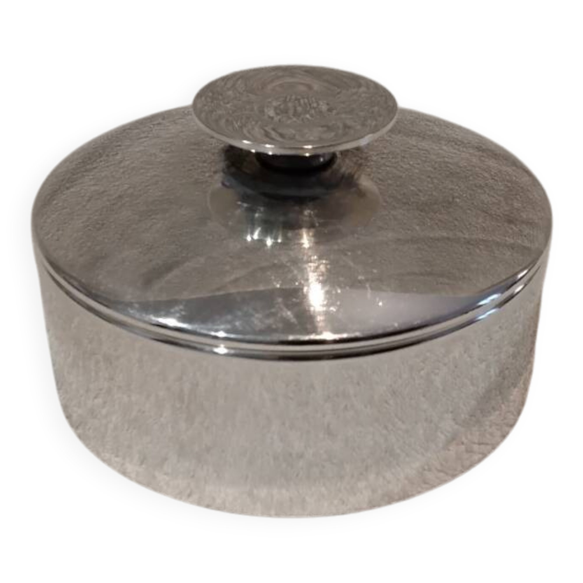 Silver metal sugar bowl silversmith Christofle model Mercury Sabattini