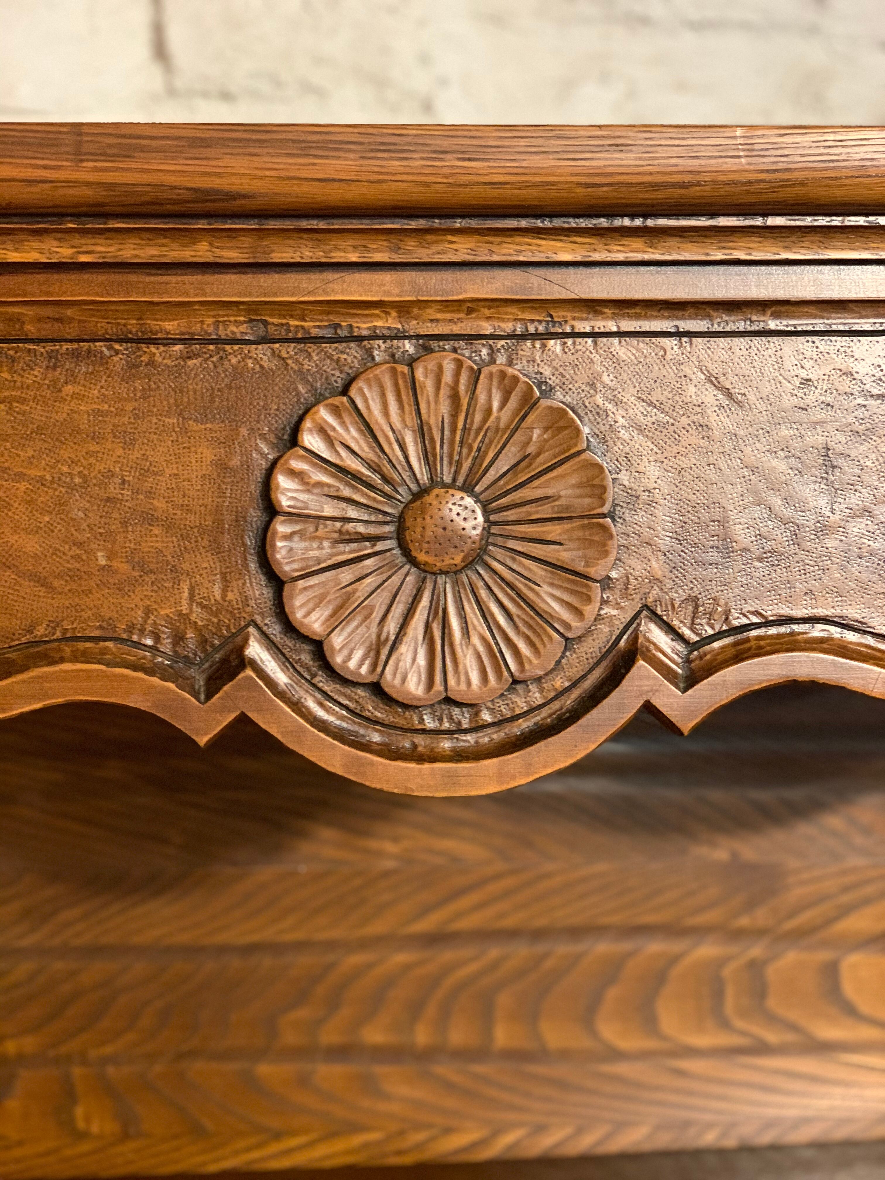 Oak floral shelf