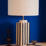 Hepburn stoneware lamp in ecru and black
