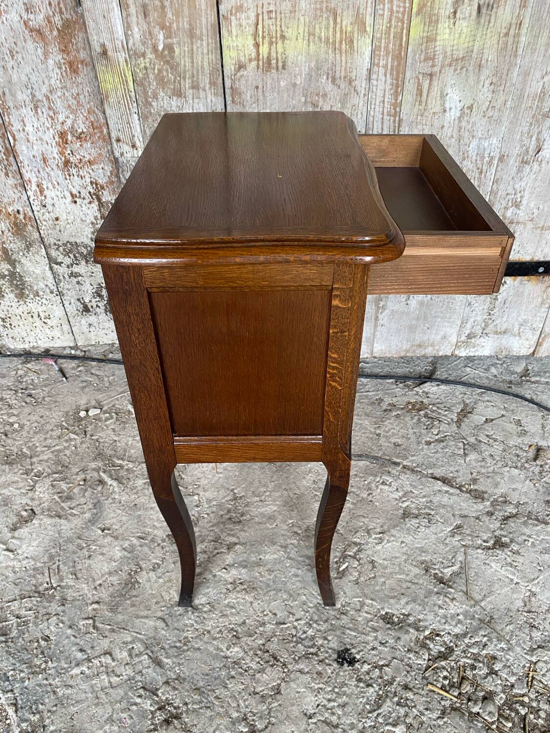 Chevet Table Nuit Style LOUIS XV Bois Tiroir + Case Vintage #D504