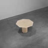 Mid-Century Italian octagonal Travertine Dining Table, 1980s