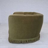 1960s, Danish 2-seater "Banana" sofa, original green furniture velour.