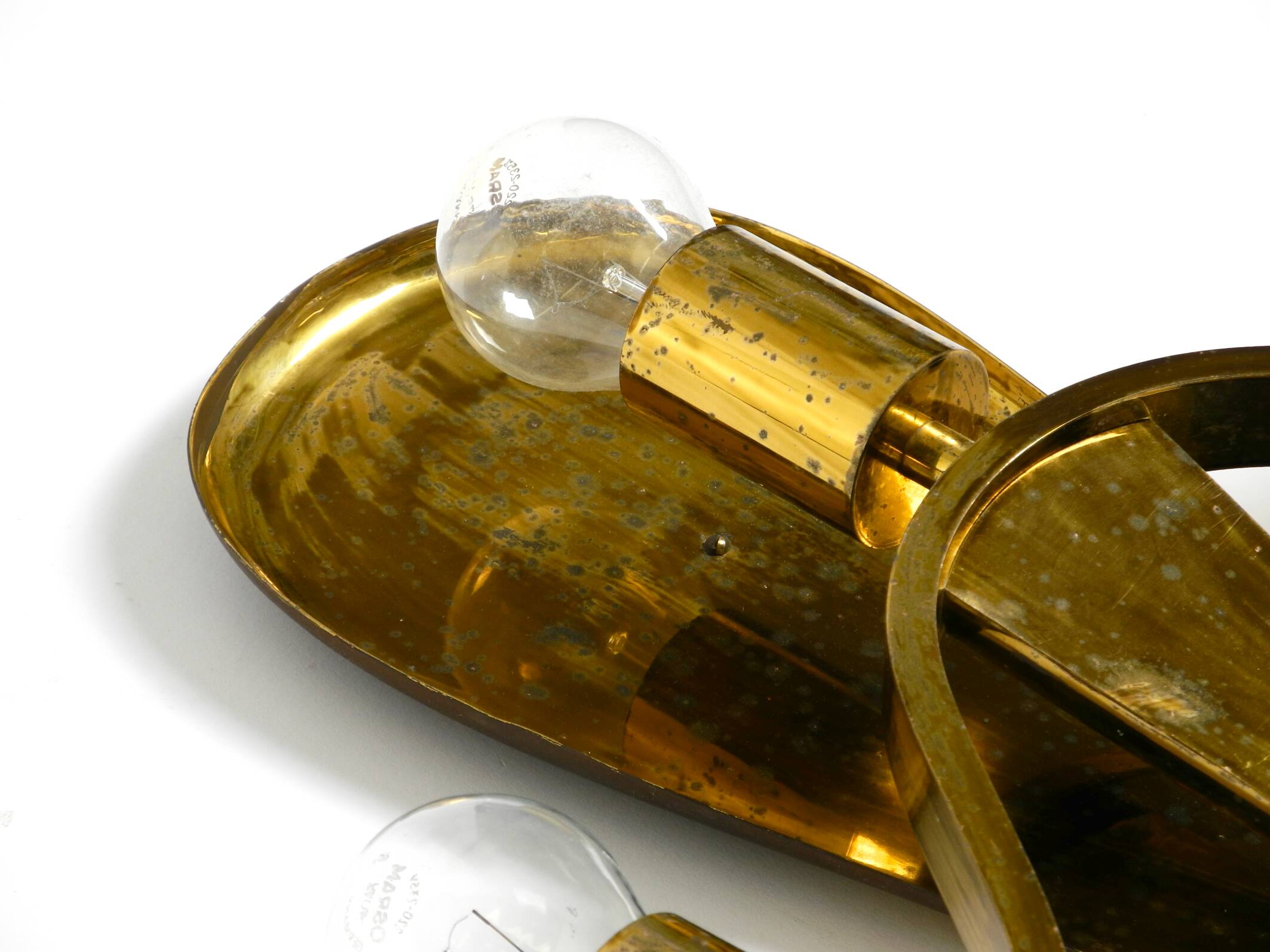 Large heavy Mid Century brass wall light from a German church