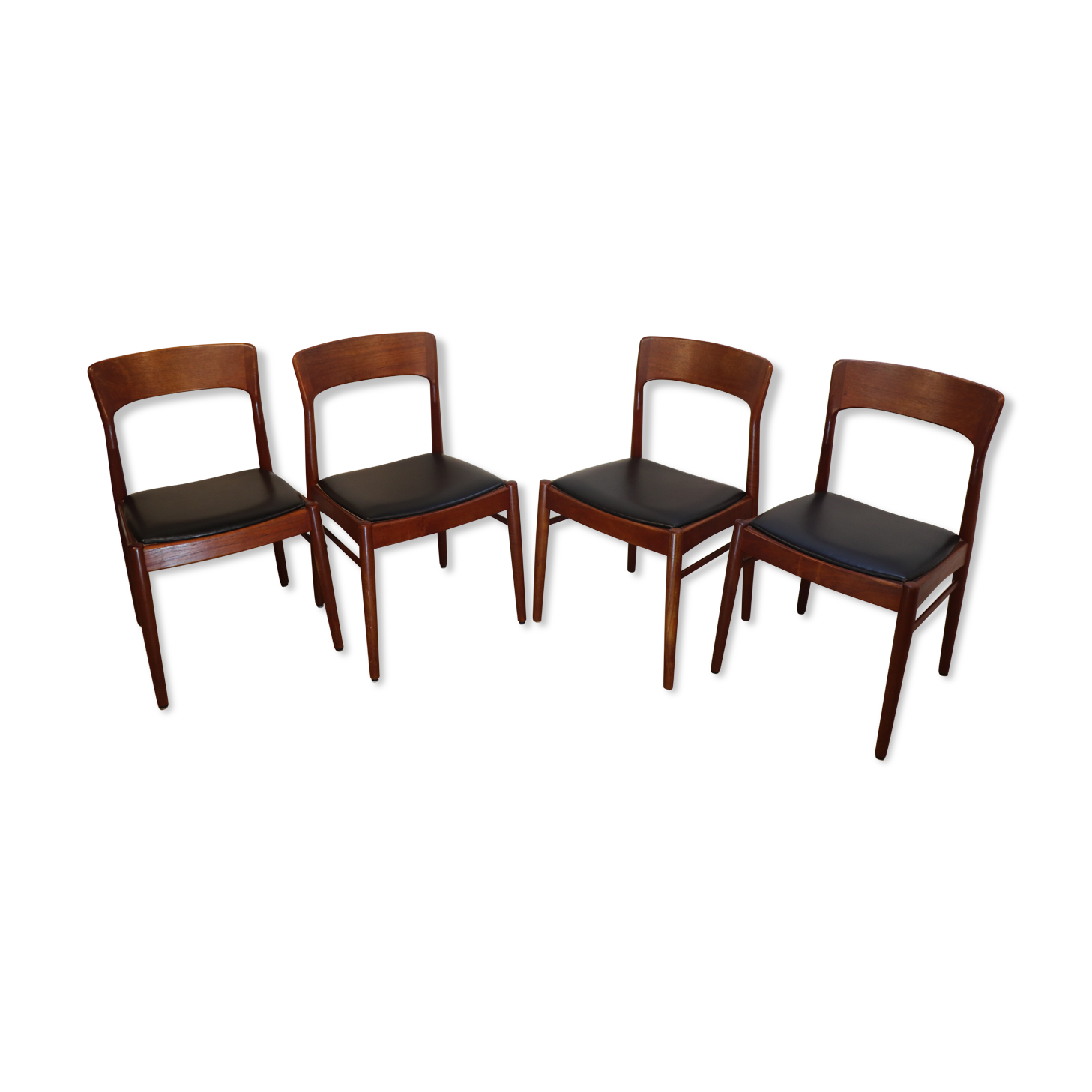 Series of 4 Scandinavian teak chairs 1960