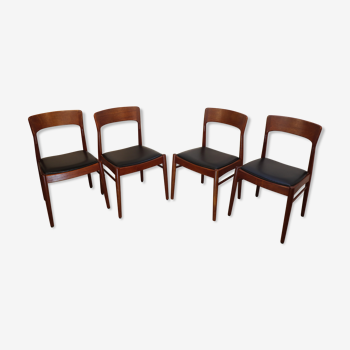 Series of 4 Scandinavian teak chairs 1960