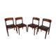 Series of 4 Scandinavian teak chairs 1960