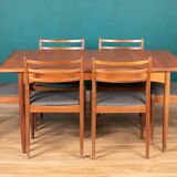 G Plan Two Leaf Extending Dining Table & Six Chairs Seats 6-10