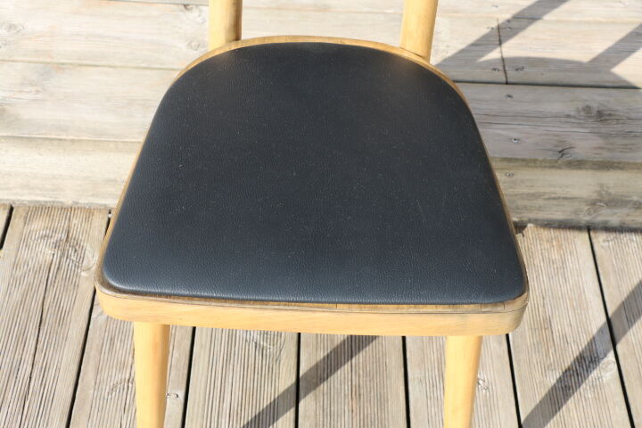 Chair 1950 skaï black light beech