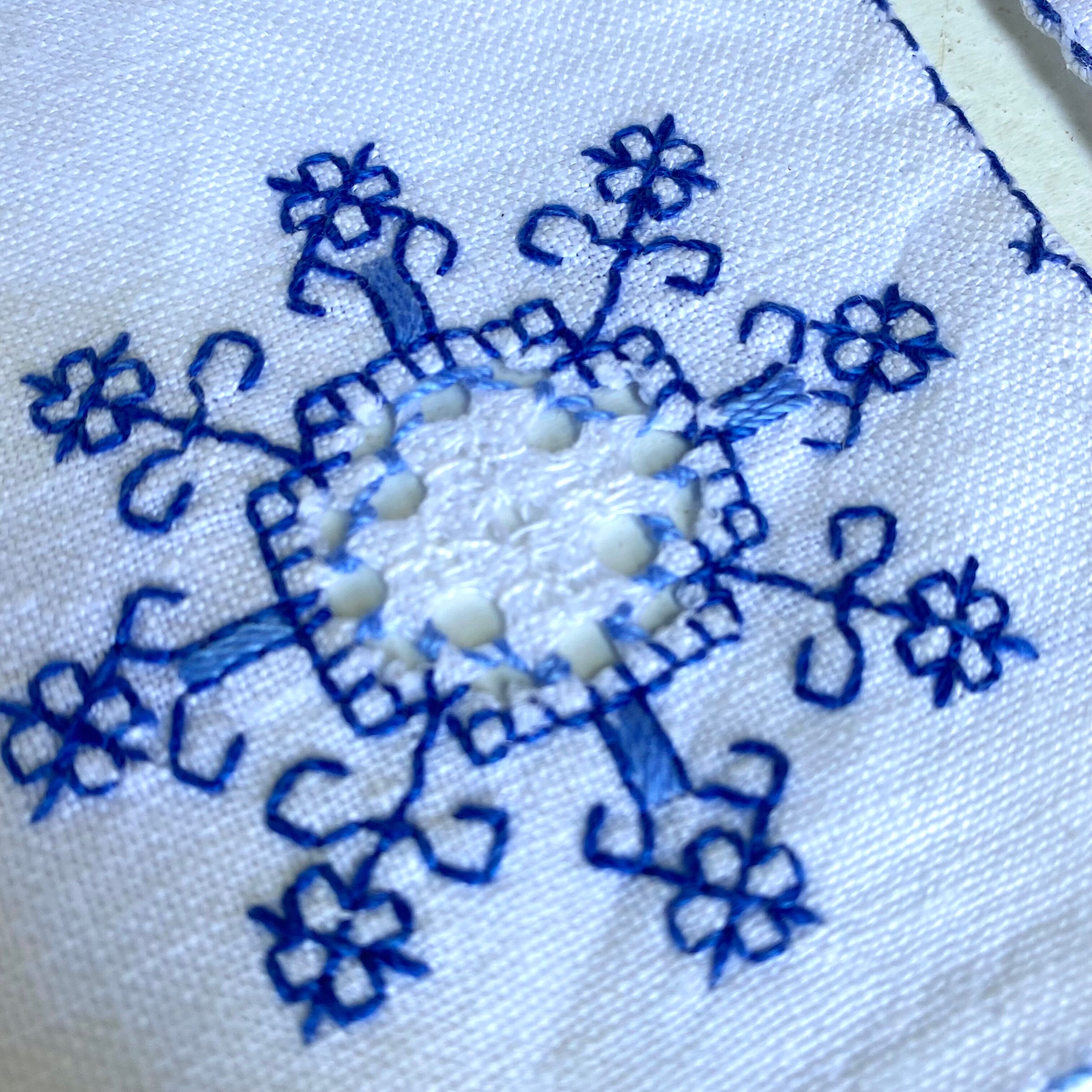 Embroidered linen placemats