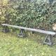 Wooden trestle bench
