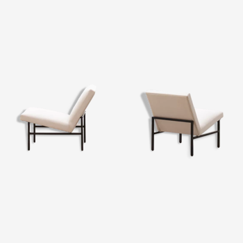 Set de 2 fauteuils minimalistes Pays-Bas des années 70
