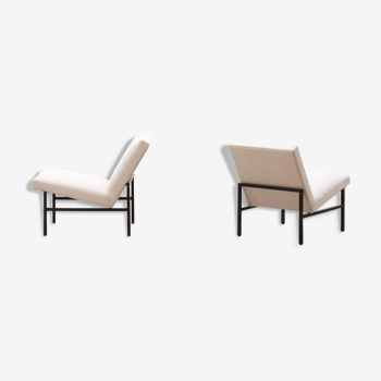 Set of 2 minimalistic lounge chairs, 70s Netherlands