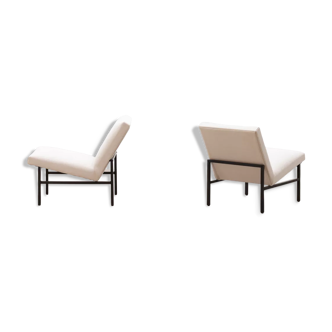Set of 2 minimalistic lounge chairs, 70s Netherlands