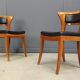 Set of 12 Cherry wood dining chairs by Leon Krier Model Sella Media by Gior