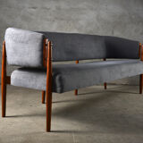 Scandinavian sofa teak and fabric