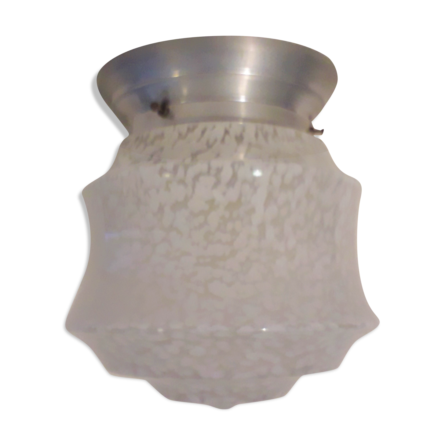 White clichy glass ceiling lamp