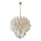 Venetian Transparent “Rondini” Murano Glass Gold Chandelier