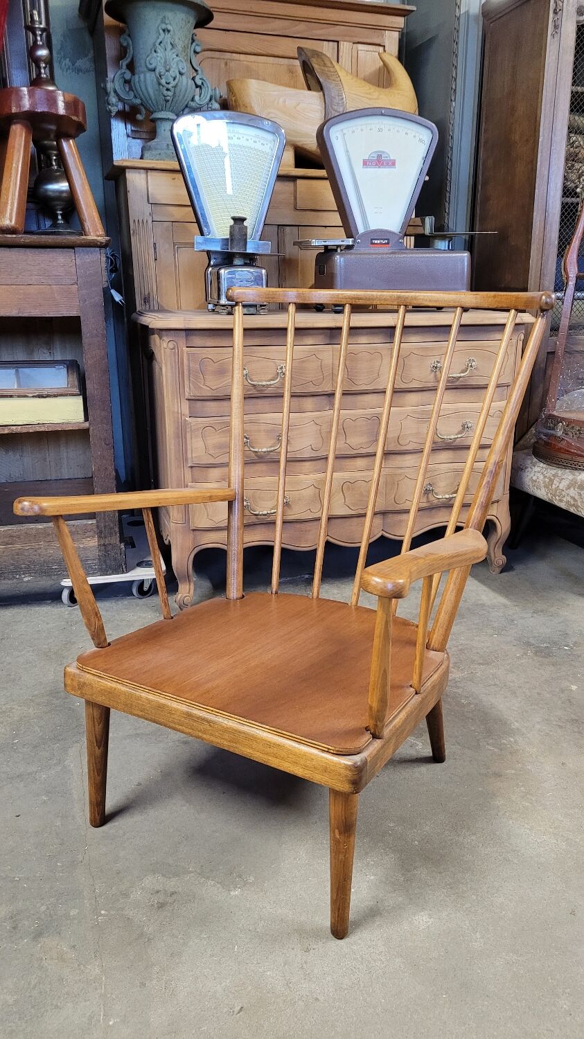 Fauteuil baumann modèle éventail 1950 vintage