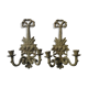 Pair of cast iron candlesticks