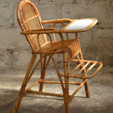 Vintage rattan high chair