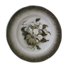 Assiette en porcelaine opaque de Gien avec frise en relief motif fleur diam 17,5 cm