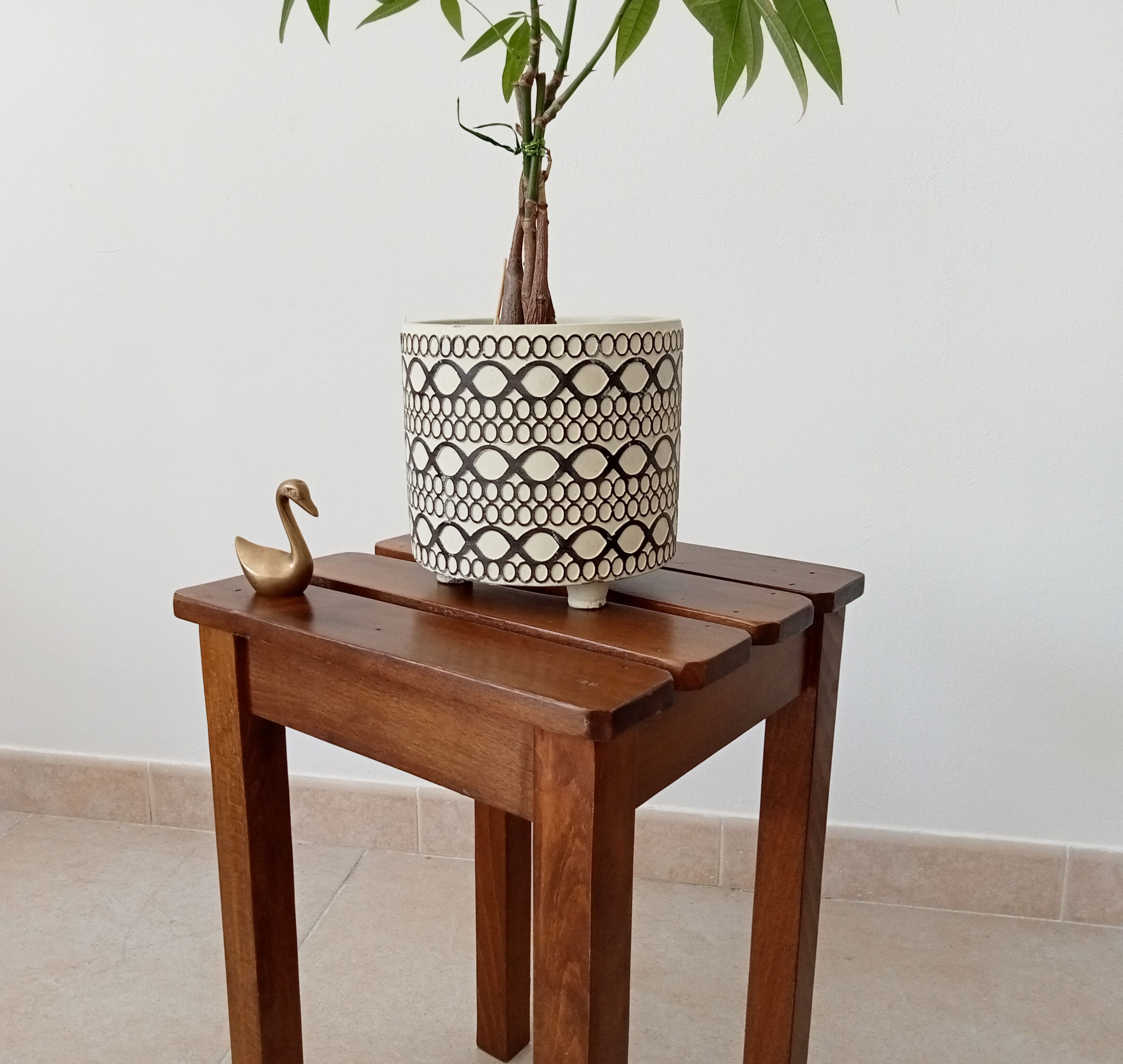 Vintage oak stool 70s/80s