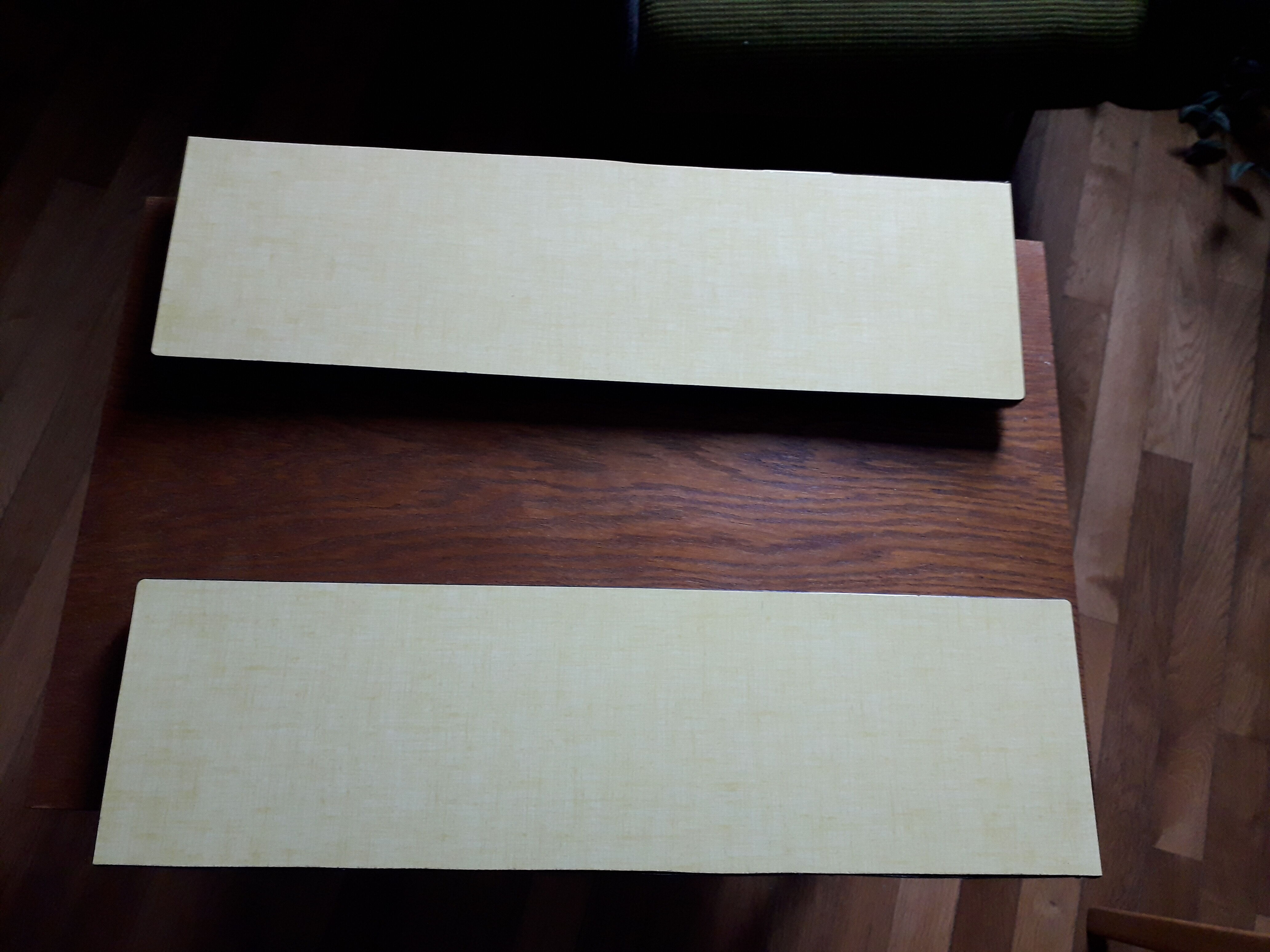 Pair tablets formica yellow vintage