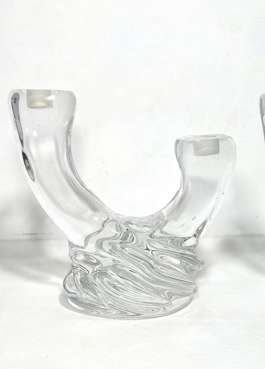 Par de candelabros de cristal. España, 1950s.
