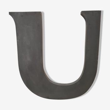Lettre "U" vintage en zinc