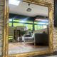 Antique fireplace mirror 144.5cm/131.5cm gold leaf and mercury