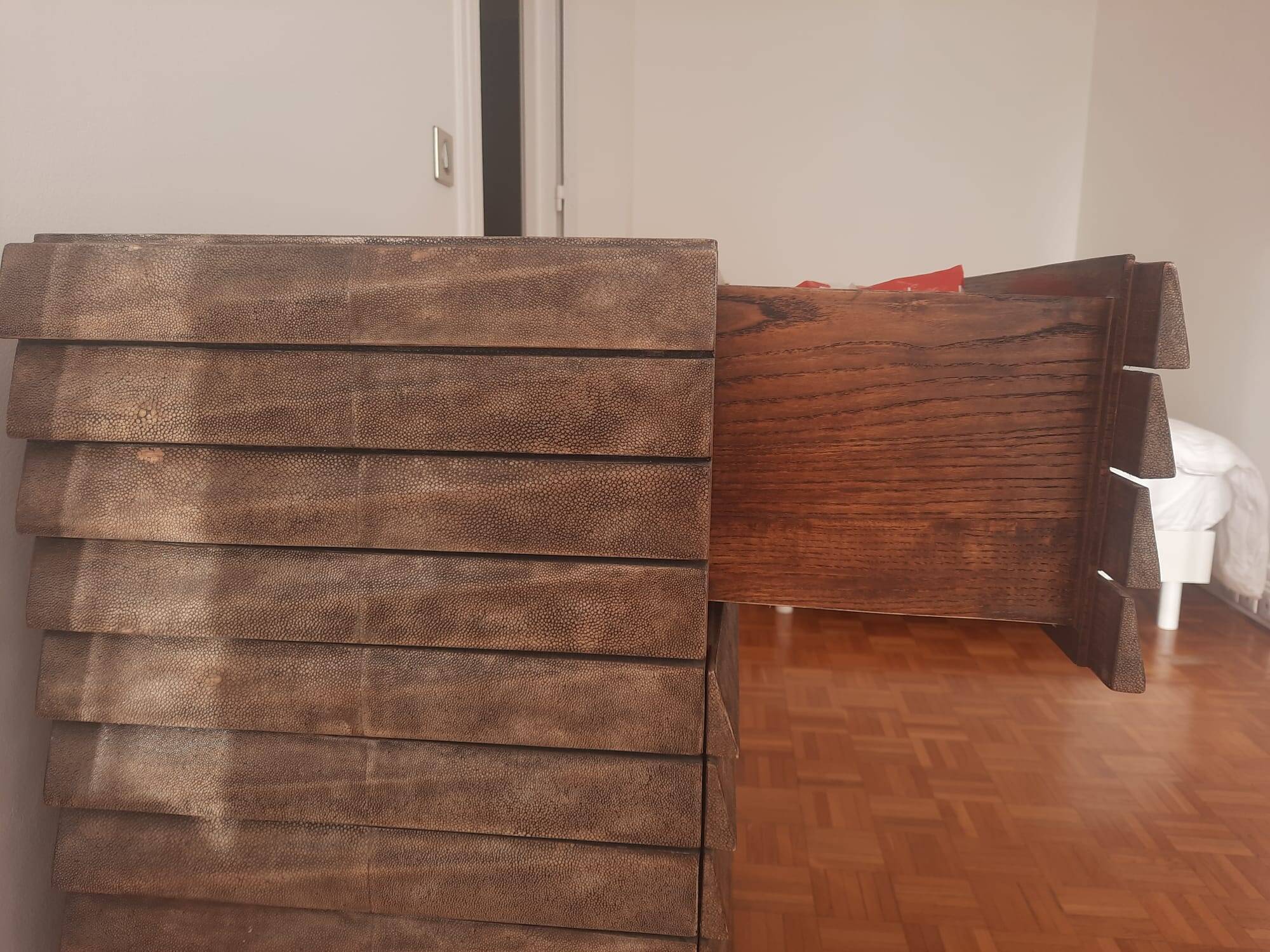 Chest of drawers in genuine shagreen by R&Y Augousti Paris