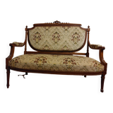 Louis XVI 2-seater mahogany armchair in excellent condition