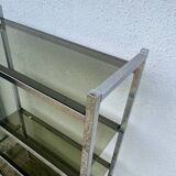 Chrome shelf with smoked glass