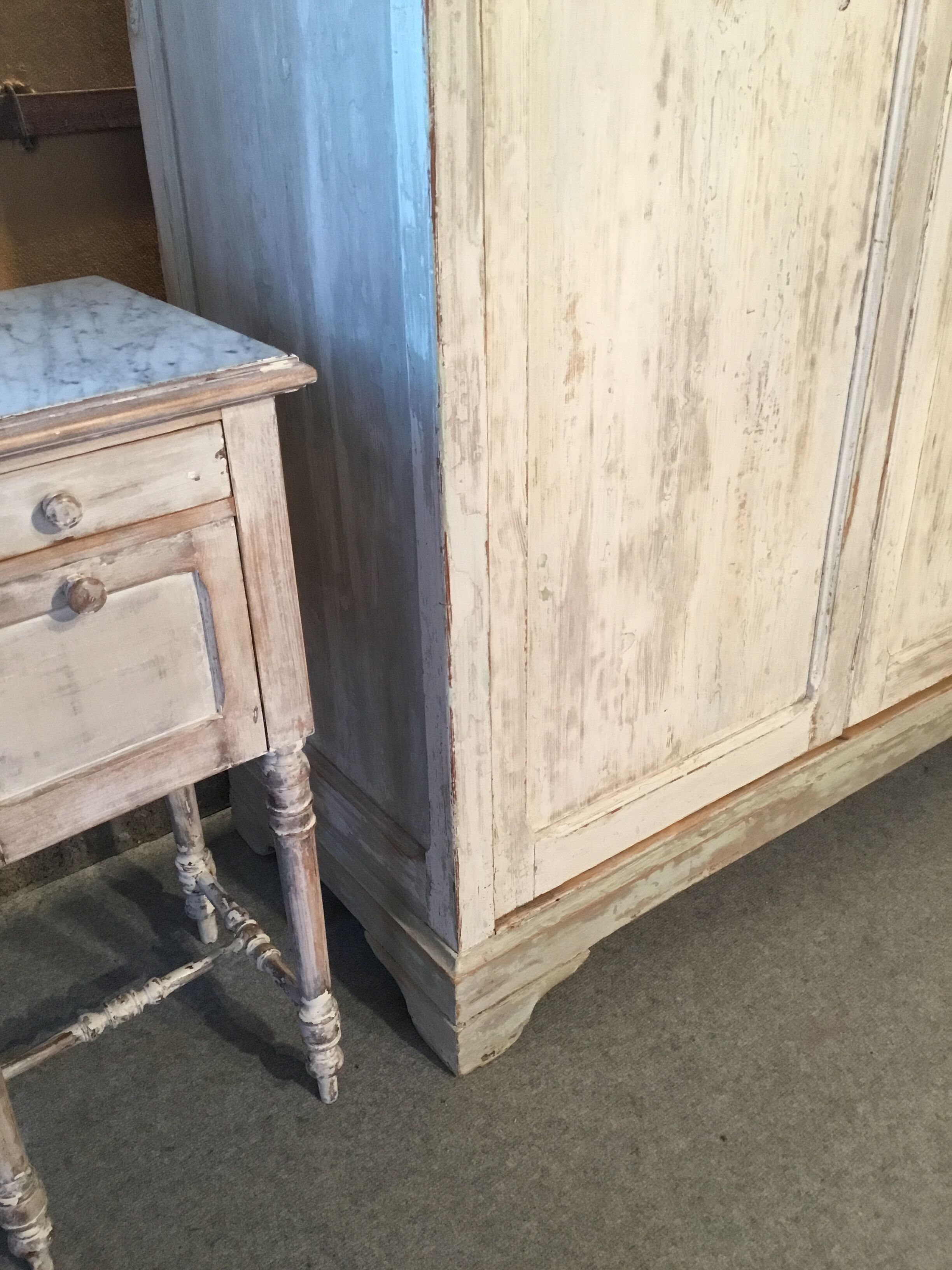 White patinated wardrobe