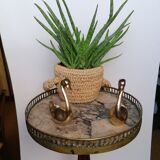 Basket braided with natural fibers