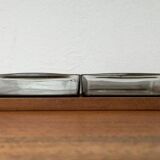 Mid-Century Danish Teak Cabaret Trays with Holmegaard Glasses, 1960s, Set of 4