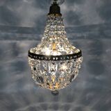 Antique hot air balloon chandelier with glass pendants. 1950s-1960s