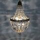 Antique hot air balloon chandelier with glass pendants. 1950s-1960s
