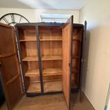 Matte black Art Deco wardrobe