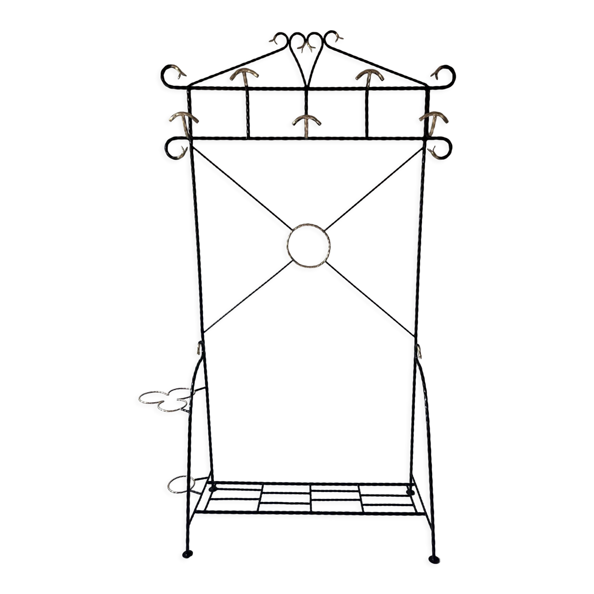 Wrought iron coat rack