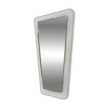 Miroir en métal perforé de style mid-century, années 1950