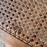 Piano bench seat in cane