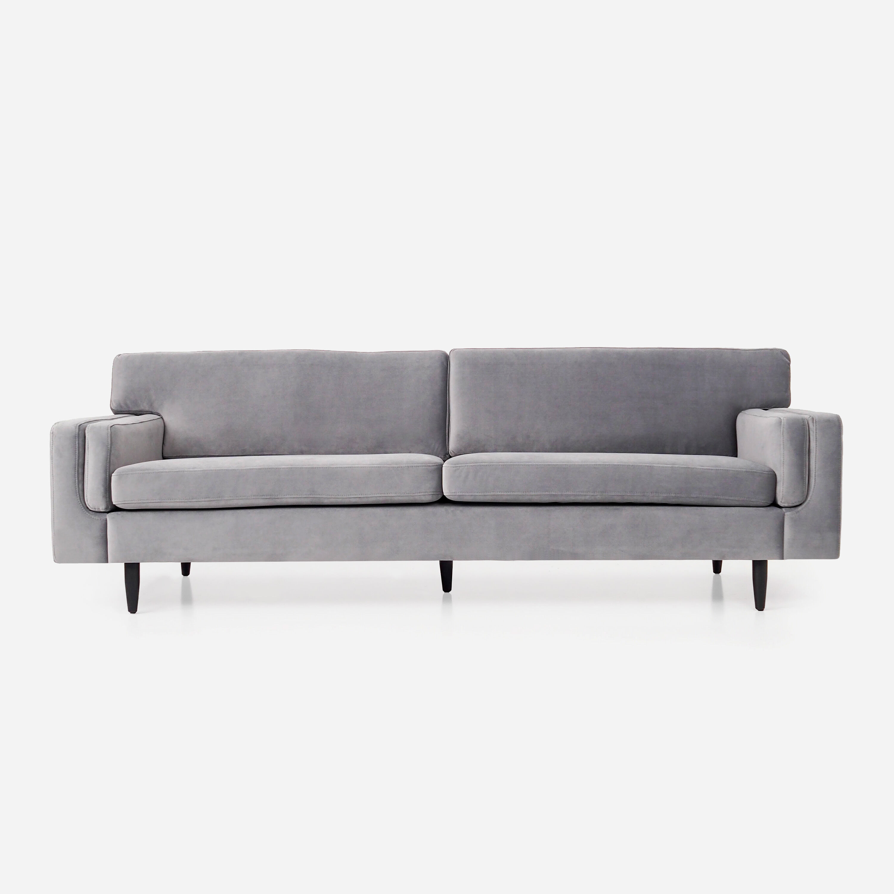 Canapé helsinki argent velour, design scandinave